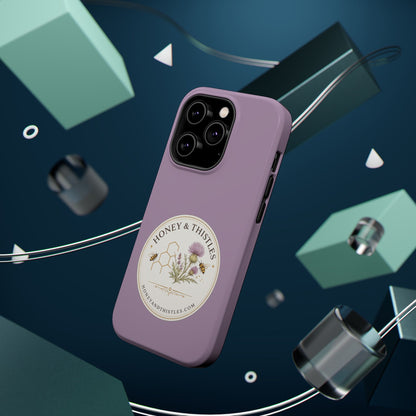 Floral Honey & Thistles Magnetic Phone Case — Impact-Resistant MagSafe-Compatible