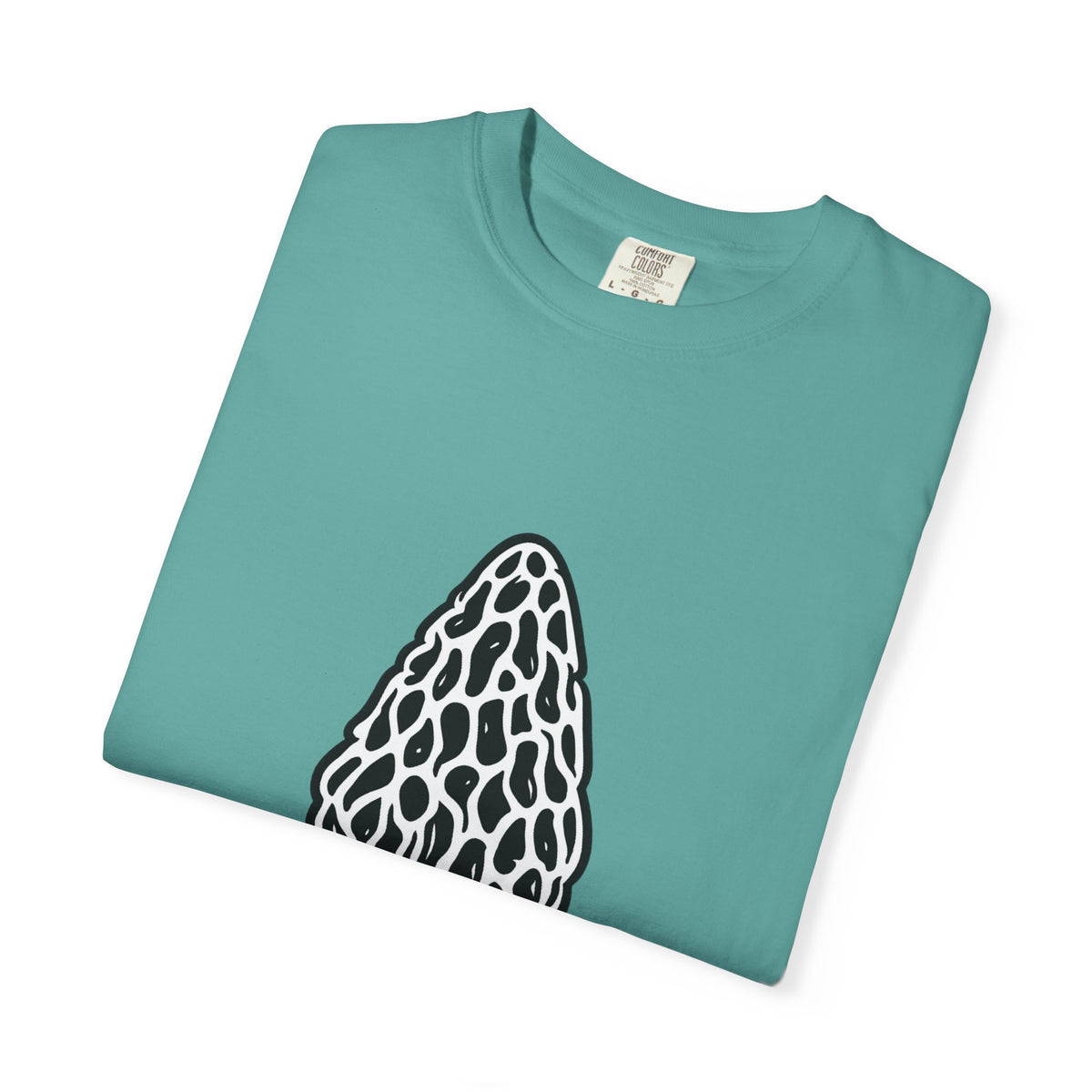 T-Shirt, Short Sleeve Boxy Crew Neck - Hand-Drawn Forager Morel Mushroom