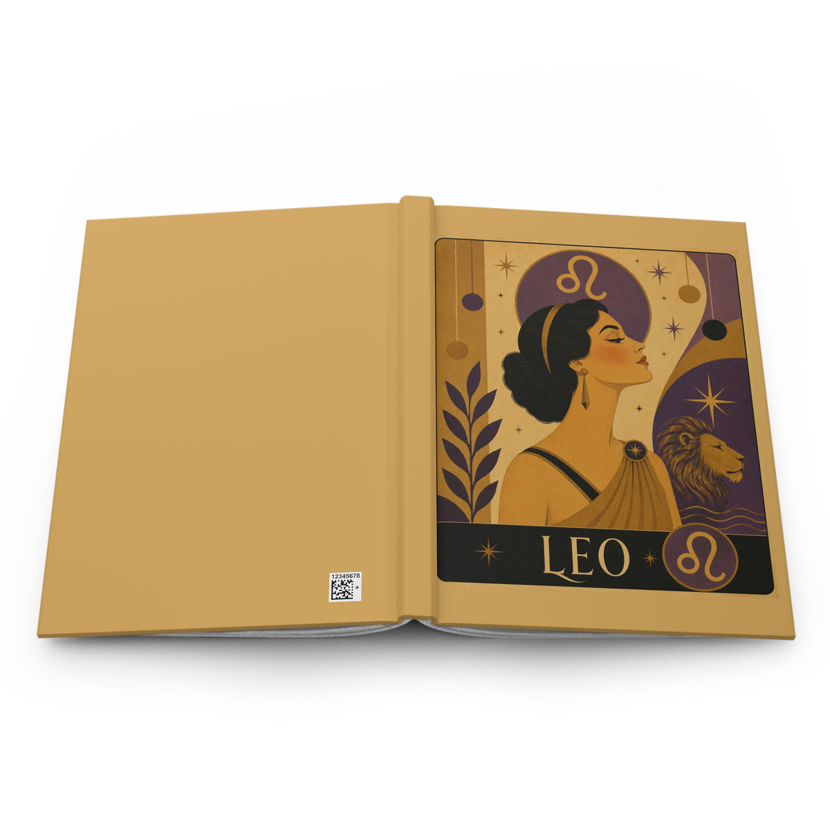 Journal Notebook, Hardcover Lined - Retro Leo Zodiac