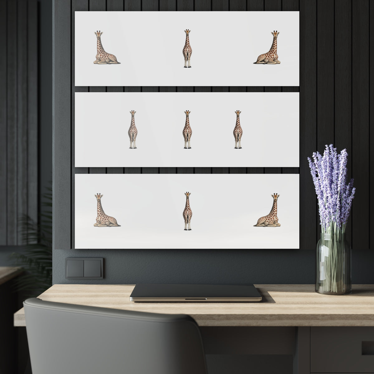 Canvass Art Print -Giraffe Triptych