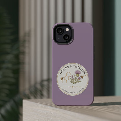 Floral Honey & Thistles Magnetic Phone Case — Impact-Resistant MagSafe-Compatible