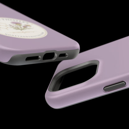 Floral Honey & Thistles Magnetic Phone Case — Impact-Resistant MagSafe-Compatible