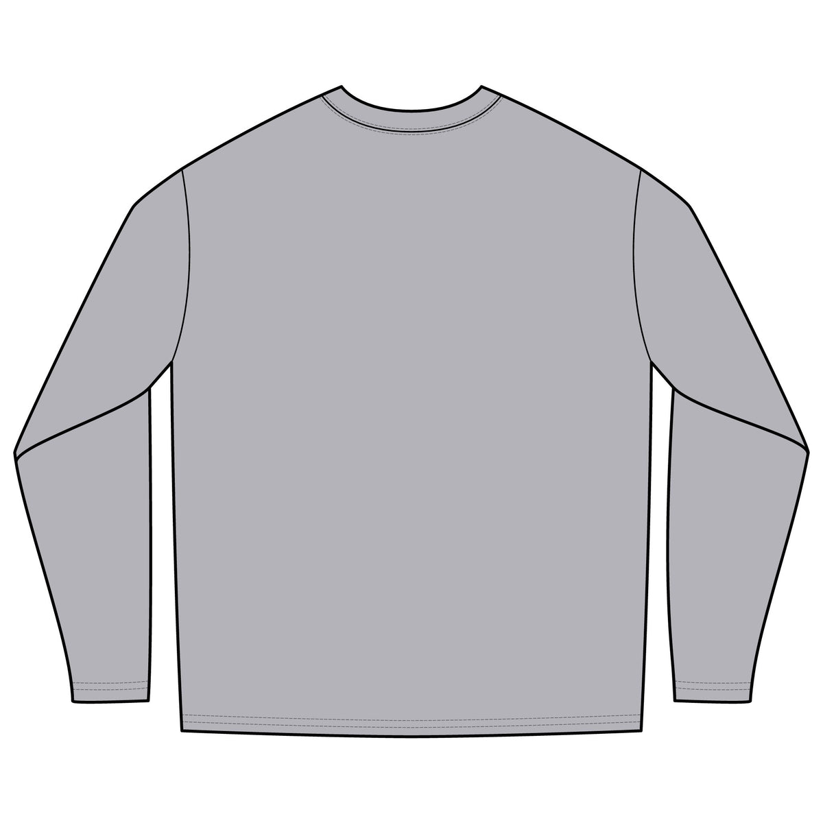 T-Shirt, Long Sleeve Boxy Crew Neck - Mountain Lake Scene