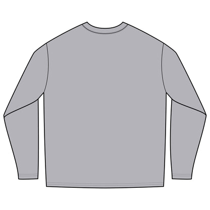T-Shirt, Long Sleeve Boxy Crew Neck - Mountain Lake Scene