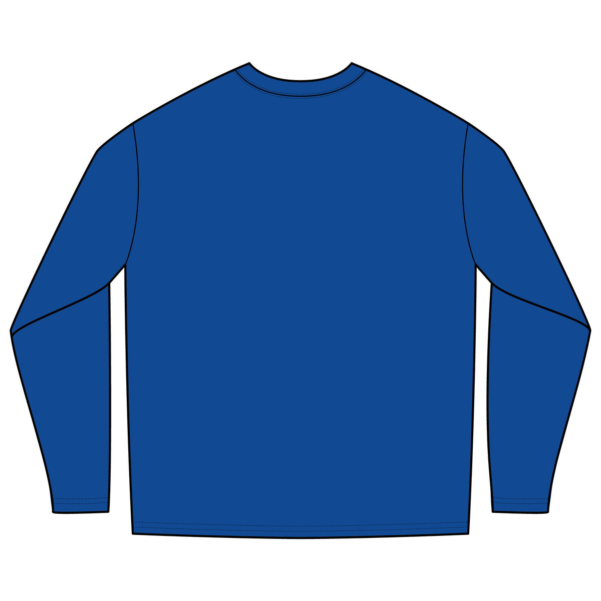 T-Shirt, Long Sleeve Boxy Crew Neck - Mountain Lake Scene