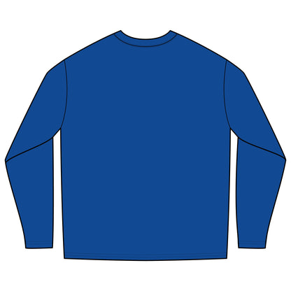 T-Shirt, Long Sleeve Boxy Crew Neck - Mountain Lake Scene