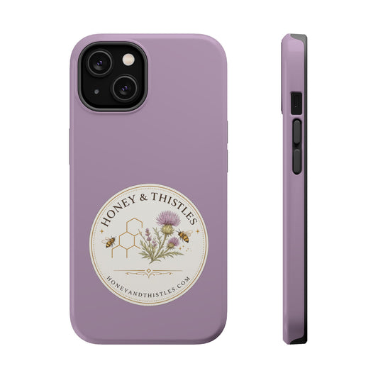 Floral Honey & Thistles Magnetic Phone Case — Impact-Resistant MagSafe-Compatible