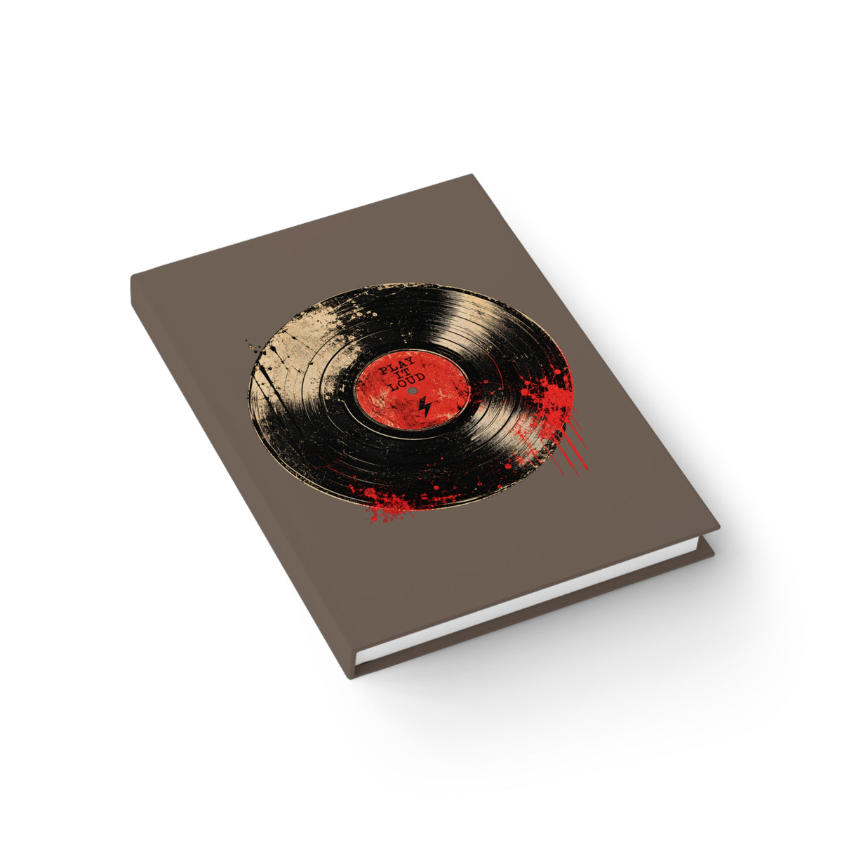 Journal Notebook, Hardback Blank - Vinyl Record  'Play It Loud' Grunge Music