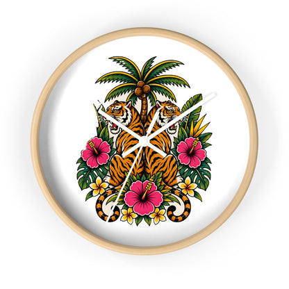 Clock, Wall - Boho Tiger Tiger Bodhi Tree