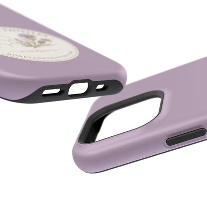 Floral Honey & Thistles Magnetic Phone Case — Impact-Resistant MagSafe-Compatible