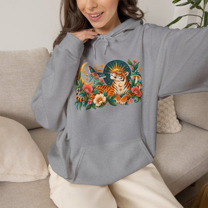 Hoodie - Tiger Moon Vintage Floral