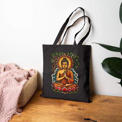 Buddha Meditation Canvas Tote Bag — Eco Cotton Yoga & Meditation Bag
