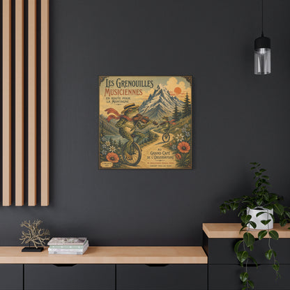 Vintage Frog Musicians Canvas Art – 'Les Grenouilles Musiciennes' Stretched Matte Print