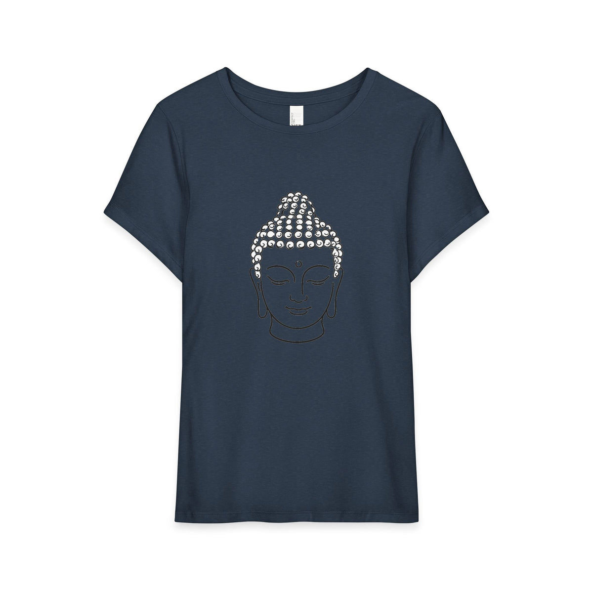 T-Shirt, Short Sleeve Wide Neck Relaxed Fit - Buddha Head