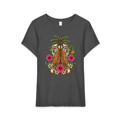 Tropical Tiger Floral Tee Shirt