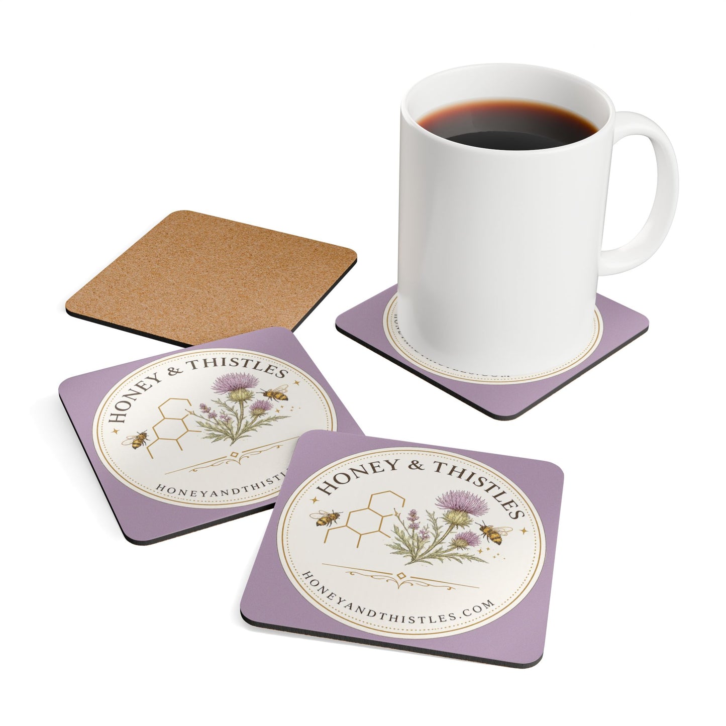 Honey & Thistles Logo Coasters (Set of 4)