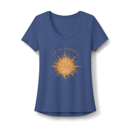 T-Shirt, Short Sleve Scoop Neck - Sun & Tree Let the Sunshine In