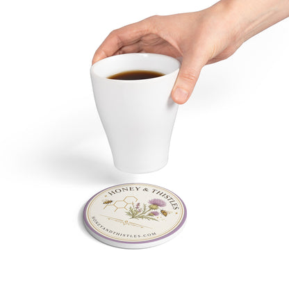 Honey & Thistles Logo Ceramic Coaster