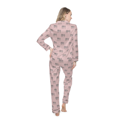 Pink Skeletons Dancing Satin-Soft Polyester Pajamas