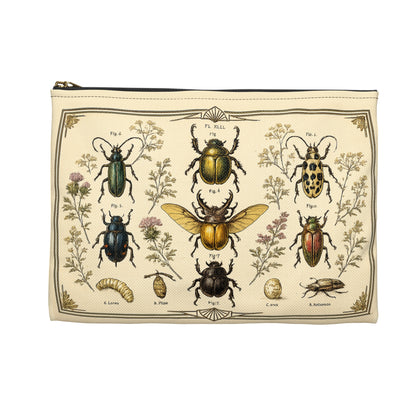 Pouch/Accessory Bag - Vintage Entomology Botanical Beetles