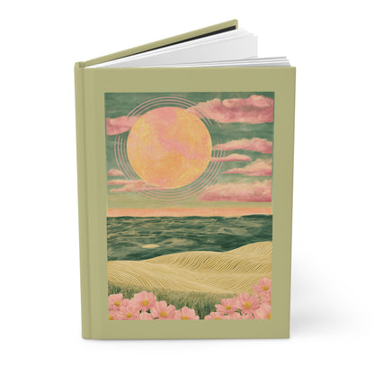 Journal Notebook, Hardcover Lined - Pastoral Sunset Seascape