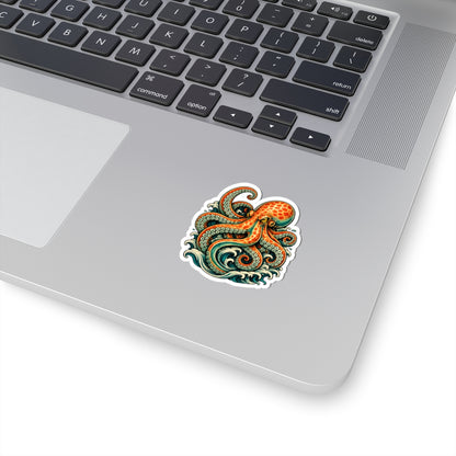 Sticker,  Kiss-Cut - Octopus Wave