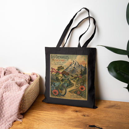 Frogs on Unicycles Cotton Canvas Tote Bag