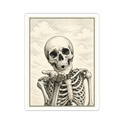 Sticker,  Kiss-Cut - Gothic Skeleton Blowing Kiss