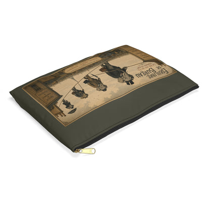 Vintage 'Équilibre de Bureau' Accessory Pouch – Retro Circus Elephant Tightrope Design