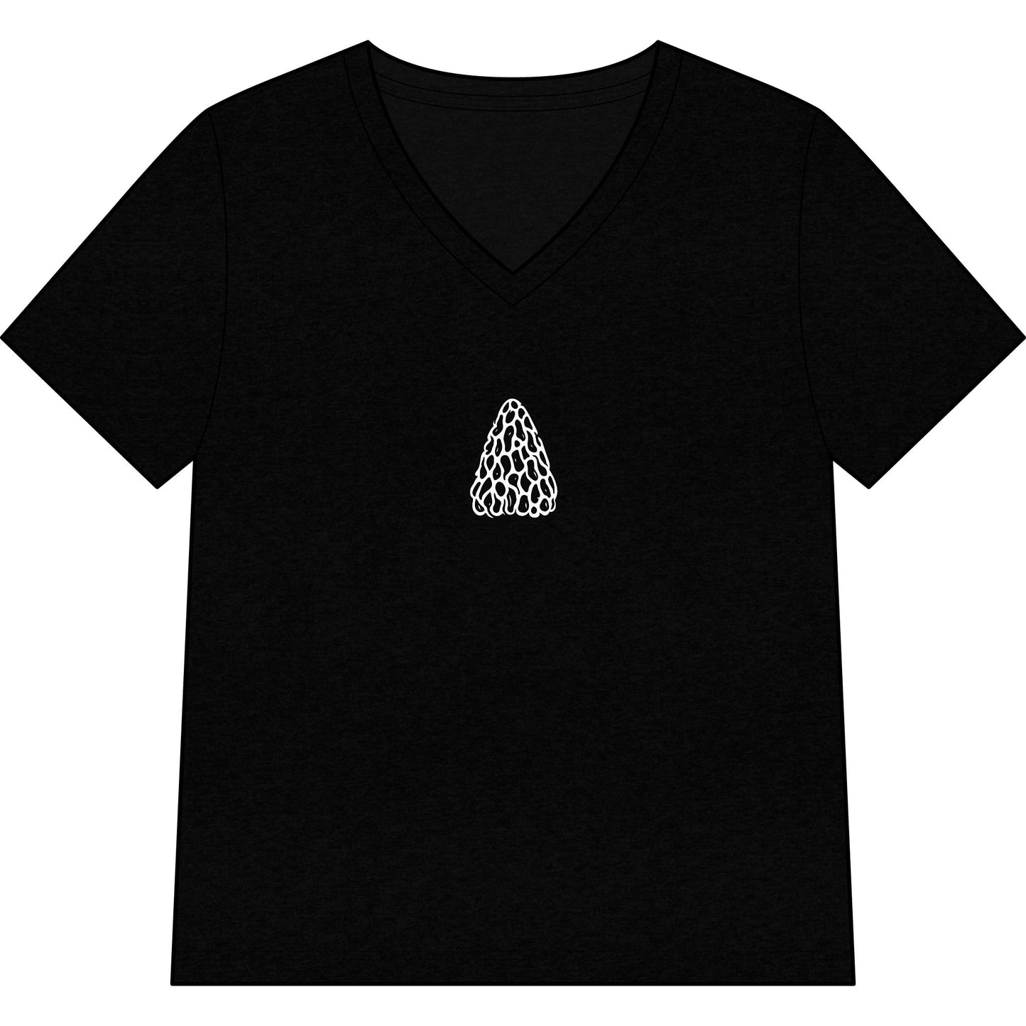 Morel Mushroom Illustration V-Neck Tee