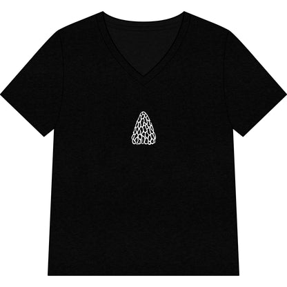 Morel Mushroom Illustration V-Neck Tee