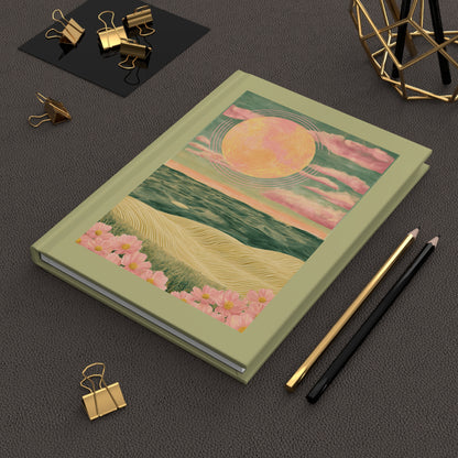 Journal Notebook, Hardcover Lined - Pastoral Sunset Seascape