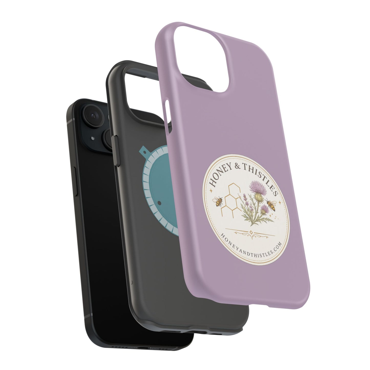 Floral Honey & Thistles Magnetic Phone Case — Impact-Resistant MagSafe-Compatible