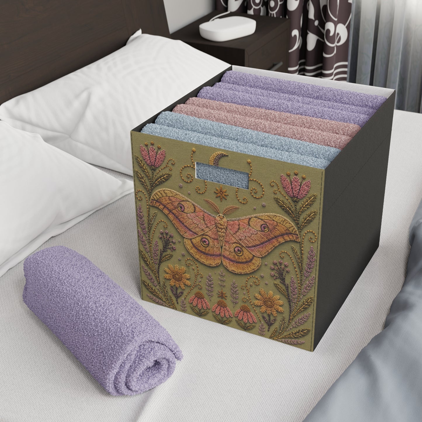Japanese Silk Moth Felt Storage Box
