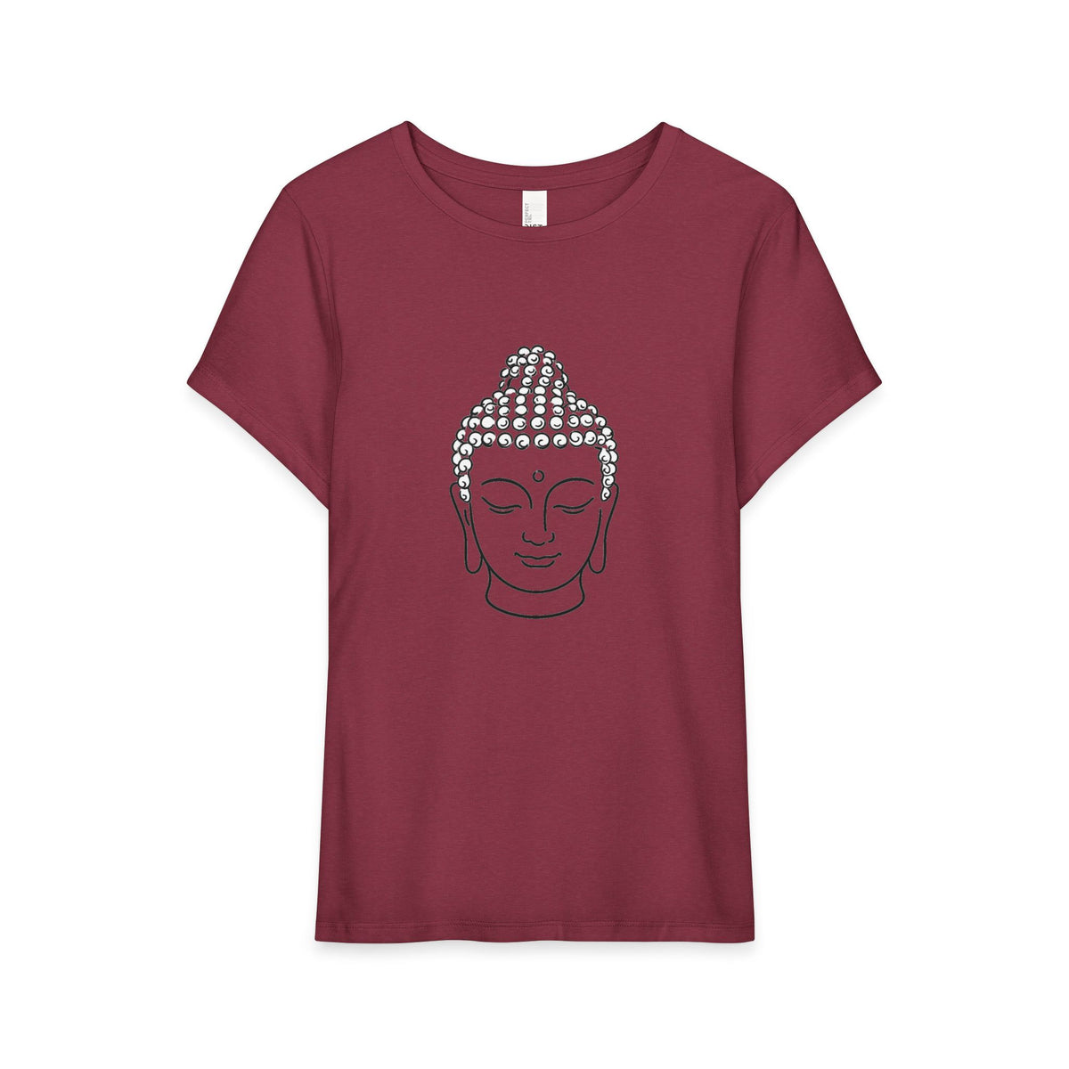 T-Shirt, Short Sleeve Wide Neck Relaxed Fit - Buddha Head
