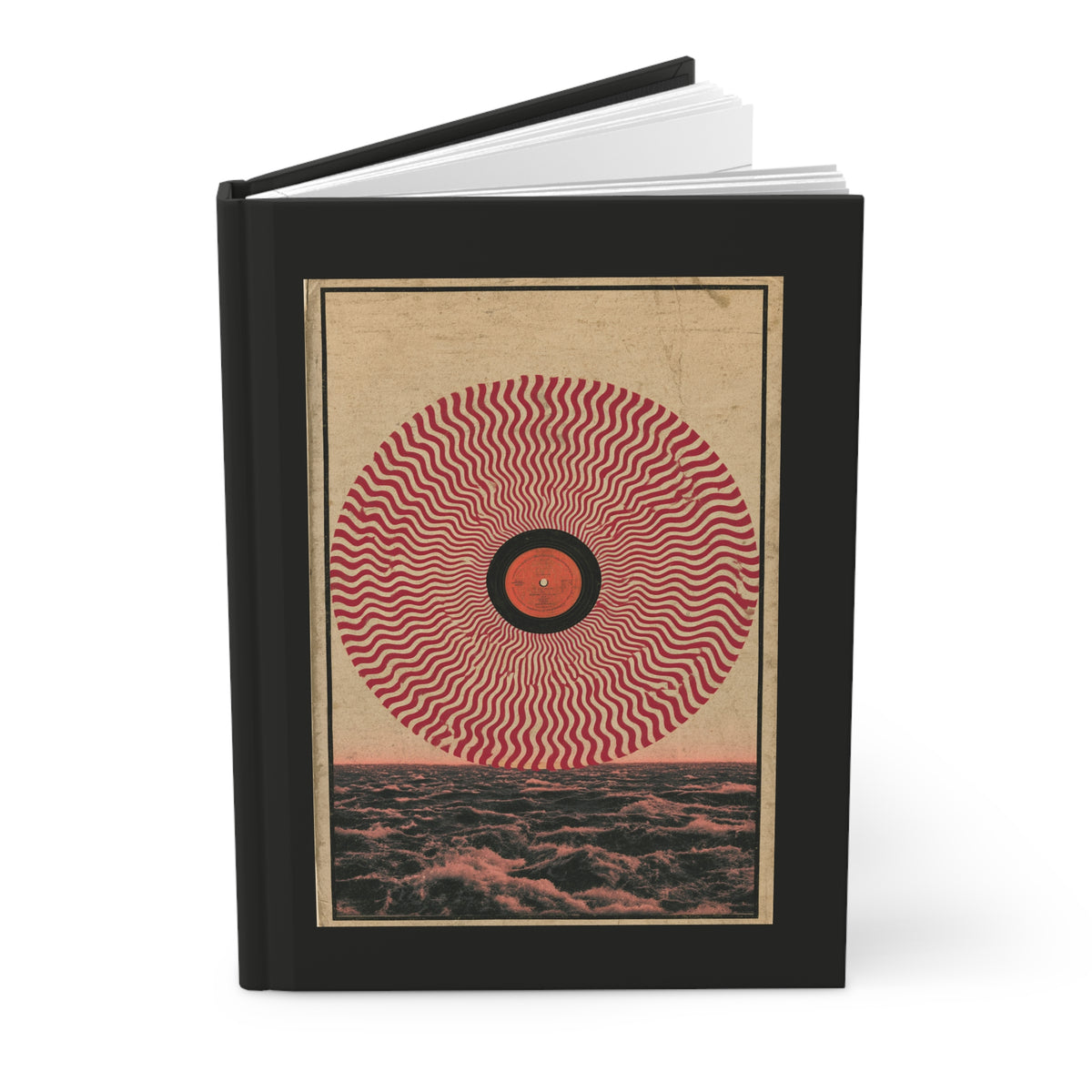 Journal Notebook, Hardcover Lined - Retro Psychedelic Vinyl