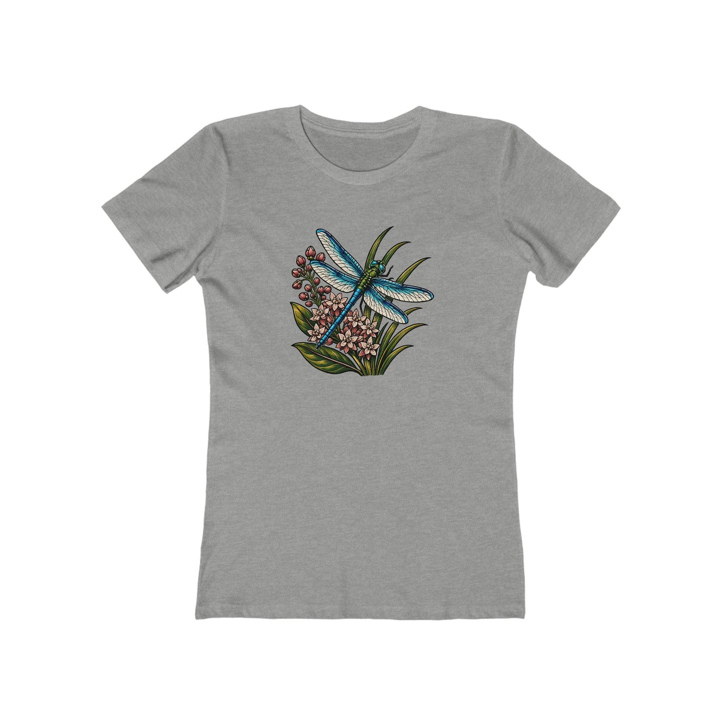 Dragonfly Floral Boyfriend Fit T‑Shirt