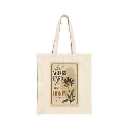 She Works Hard For the Honey Bee Canvas Tote Bag