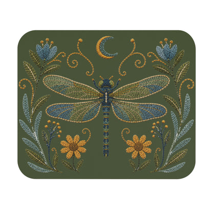 Mouse Pad - Floral Dragonfly & Moon