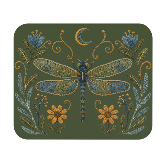Dragonfly Floral Mouse Pad