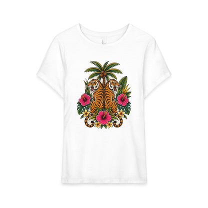 Tropical Tiger Floral Tee Shirt