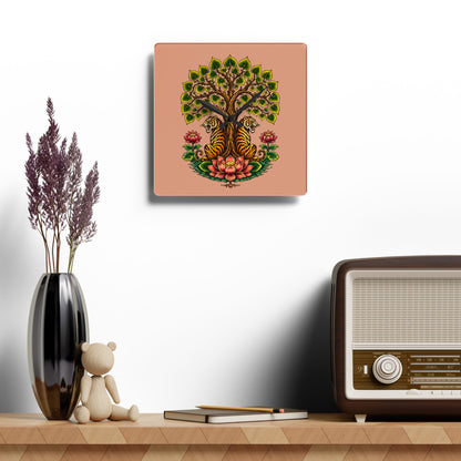 Clock, Wall Acrylic - Boho Tiger Tiger Bodhi Tree