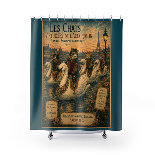 Victorian Accordion Cats Shower Curtain