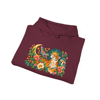 Hoodie - Tiger Moon Vintage Floral