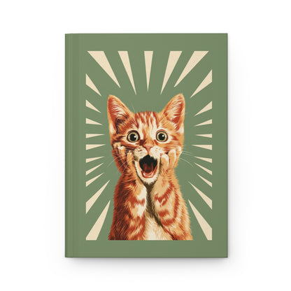 Journal Notebook, Hardcover Lined - Kitten Surprise