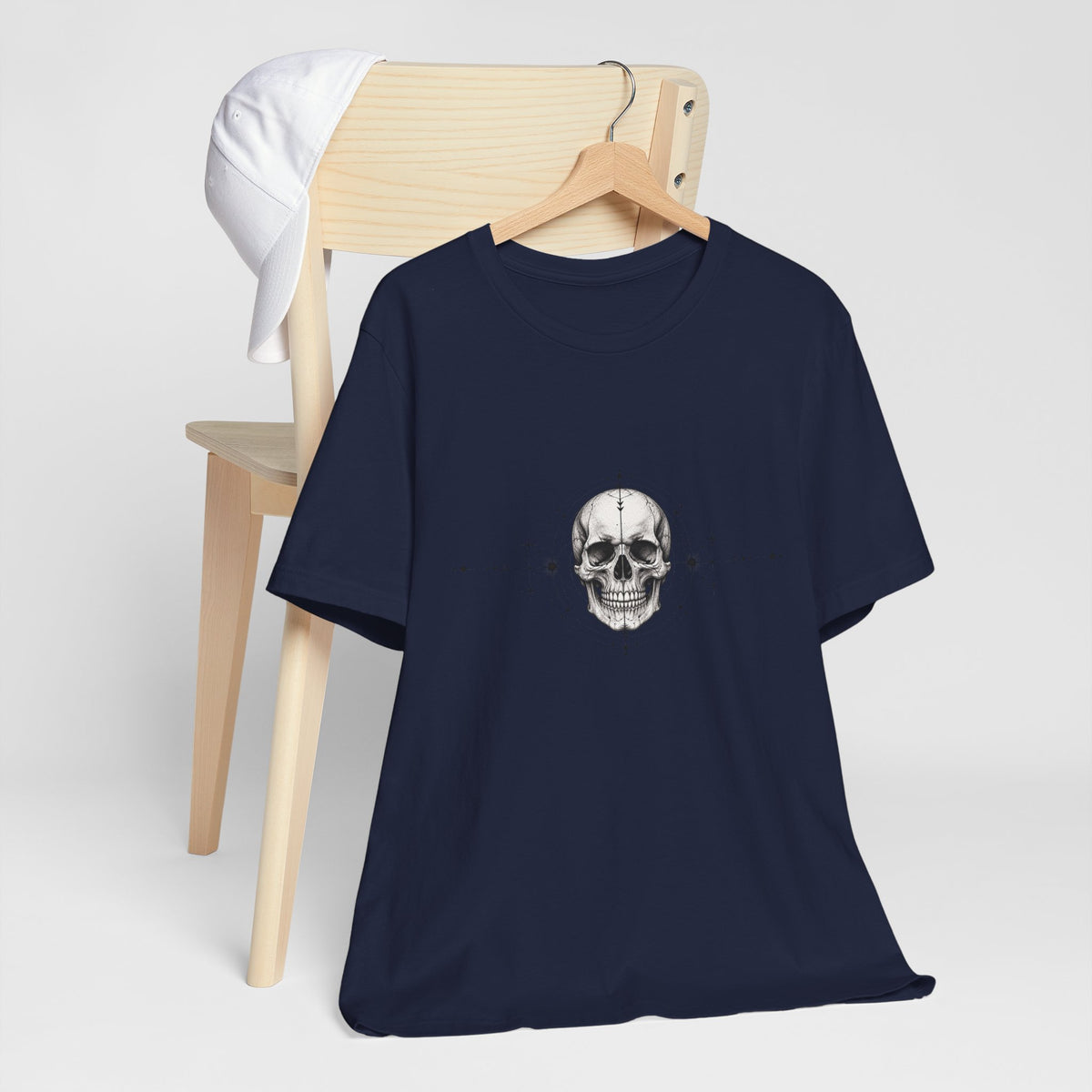 T-Shirt, Short Sleeve Boxy Crew Neck - Skull Geometry