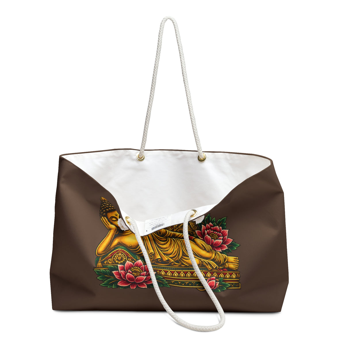 Tote, Weekender Travel  Bag - Reclining Buddha & Lotus (muave)