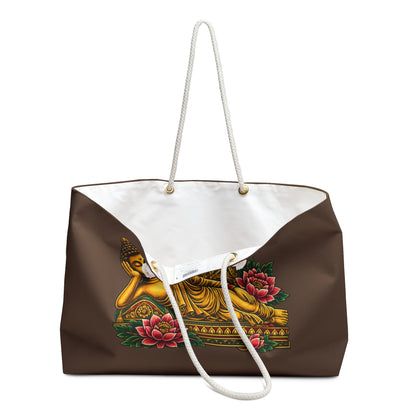 Tote, Weekender Travel  Bag - Reclining Buddha & Lotus (muave)