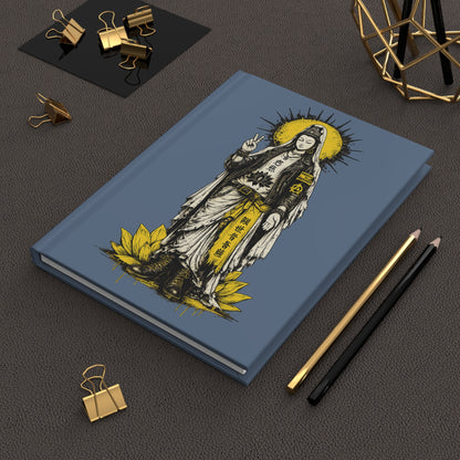 Journal Notebook, Hardcover Lined - Punk Kwan Yin Lotus