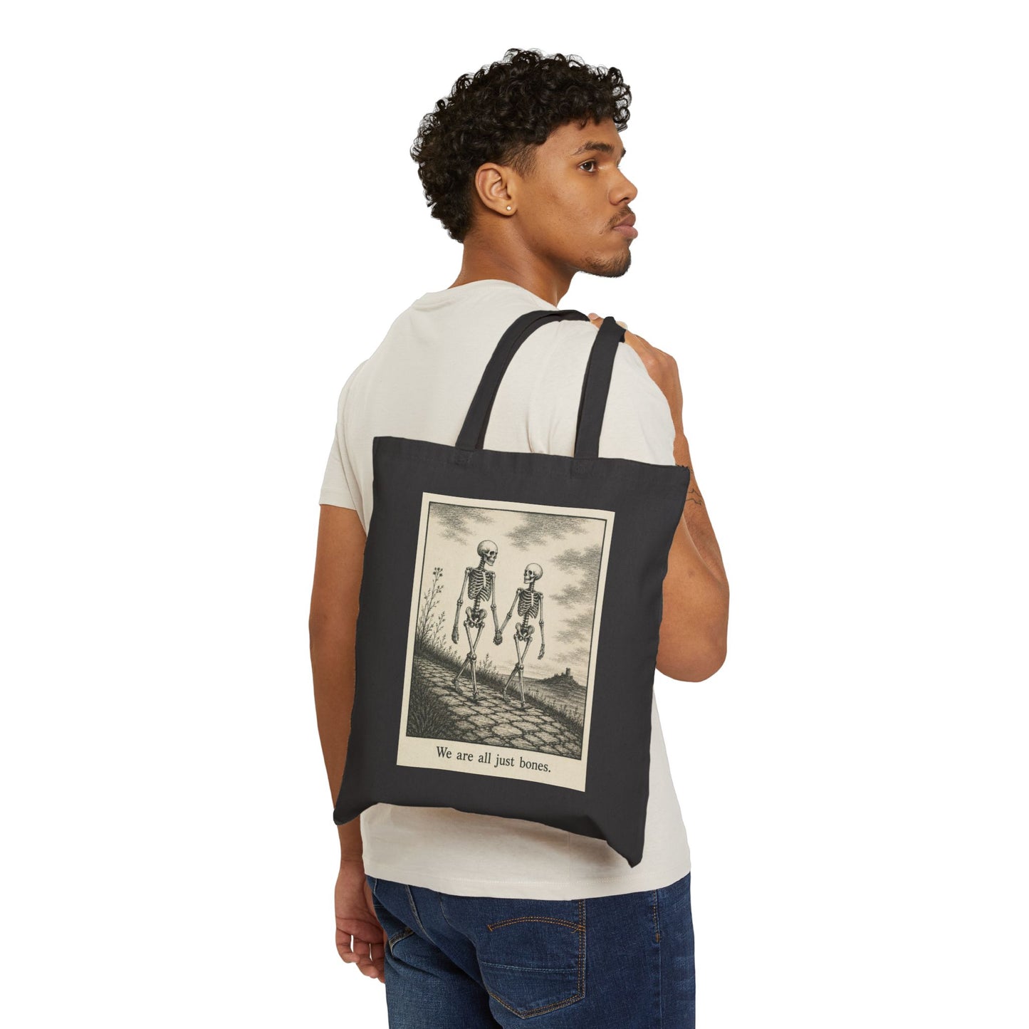 We Are All Just Bones Canvas Tote Bag